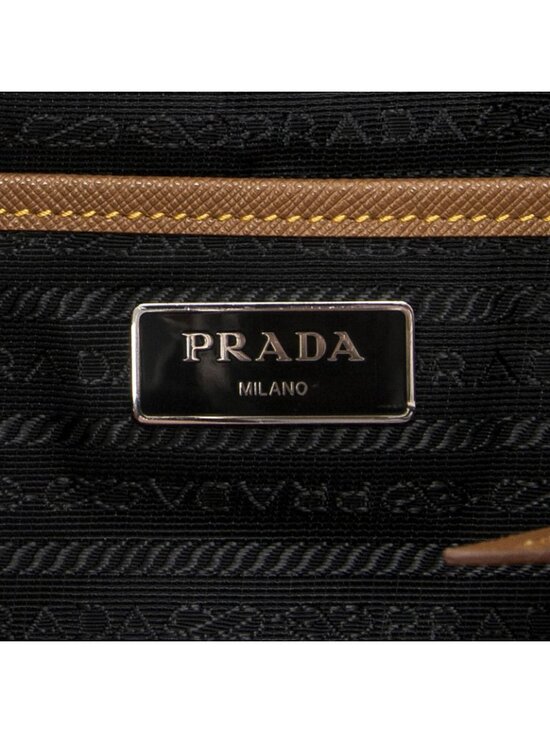 Prada Drawstring Backpack Red Tan Black Nylon Canvas main image 8